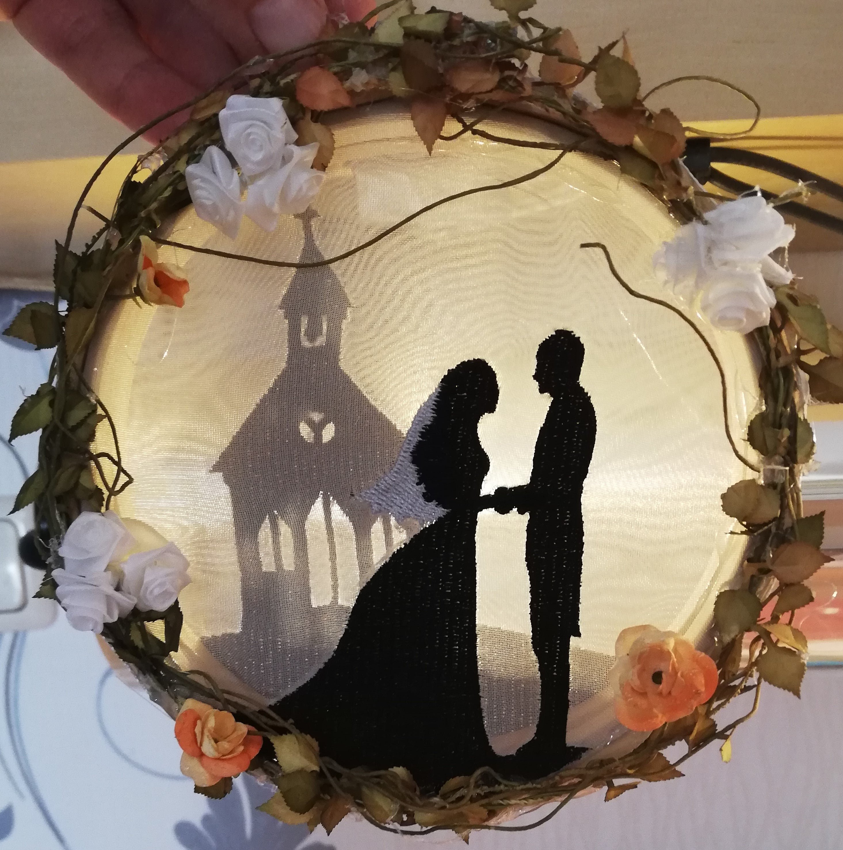 Stickdatei Shadow Box Hochzeit