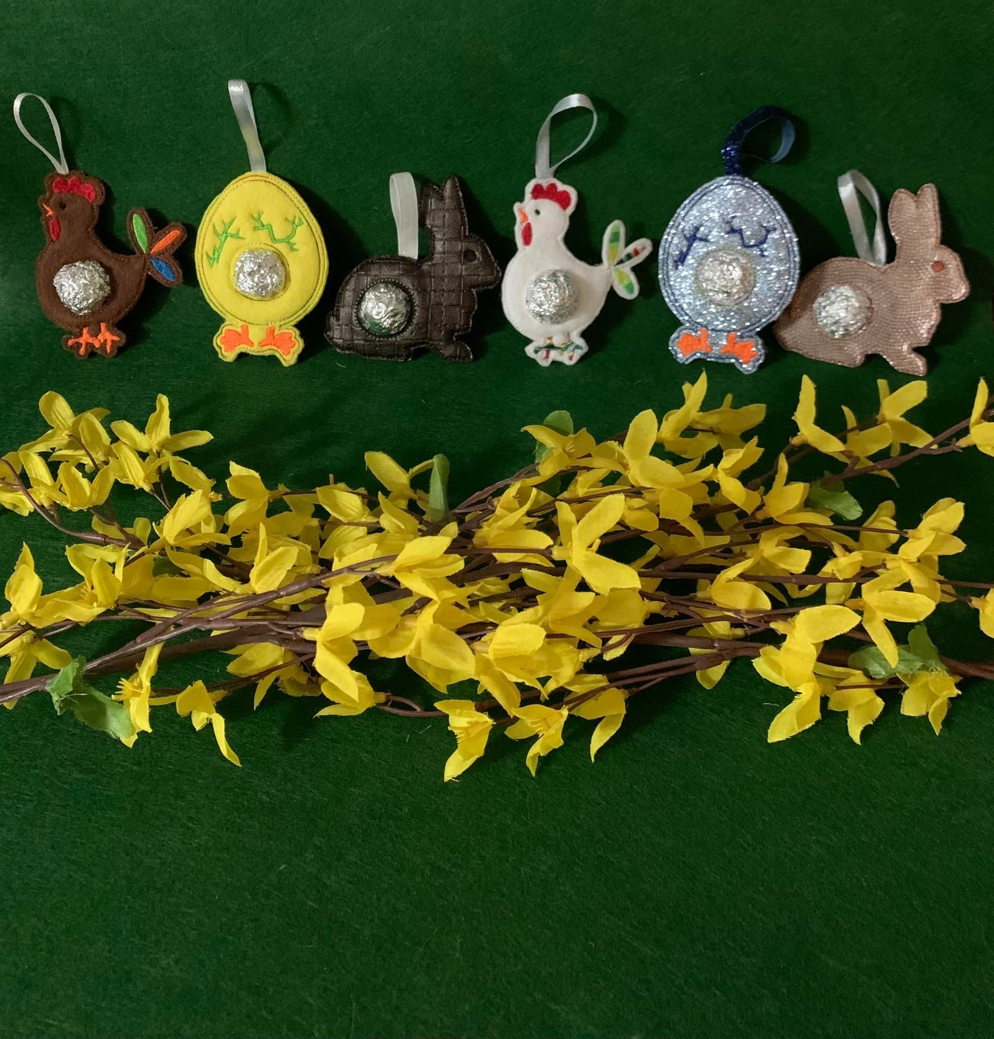 Stickdatei ITH Schoko Kugel Anhänger Ostern