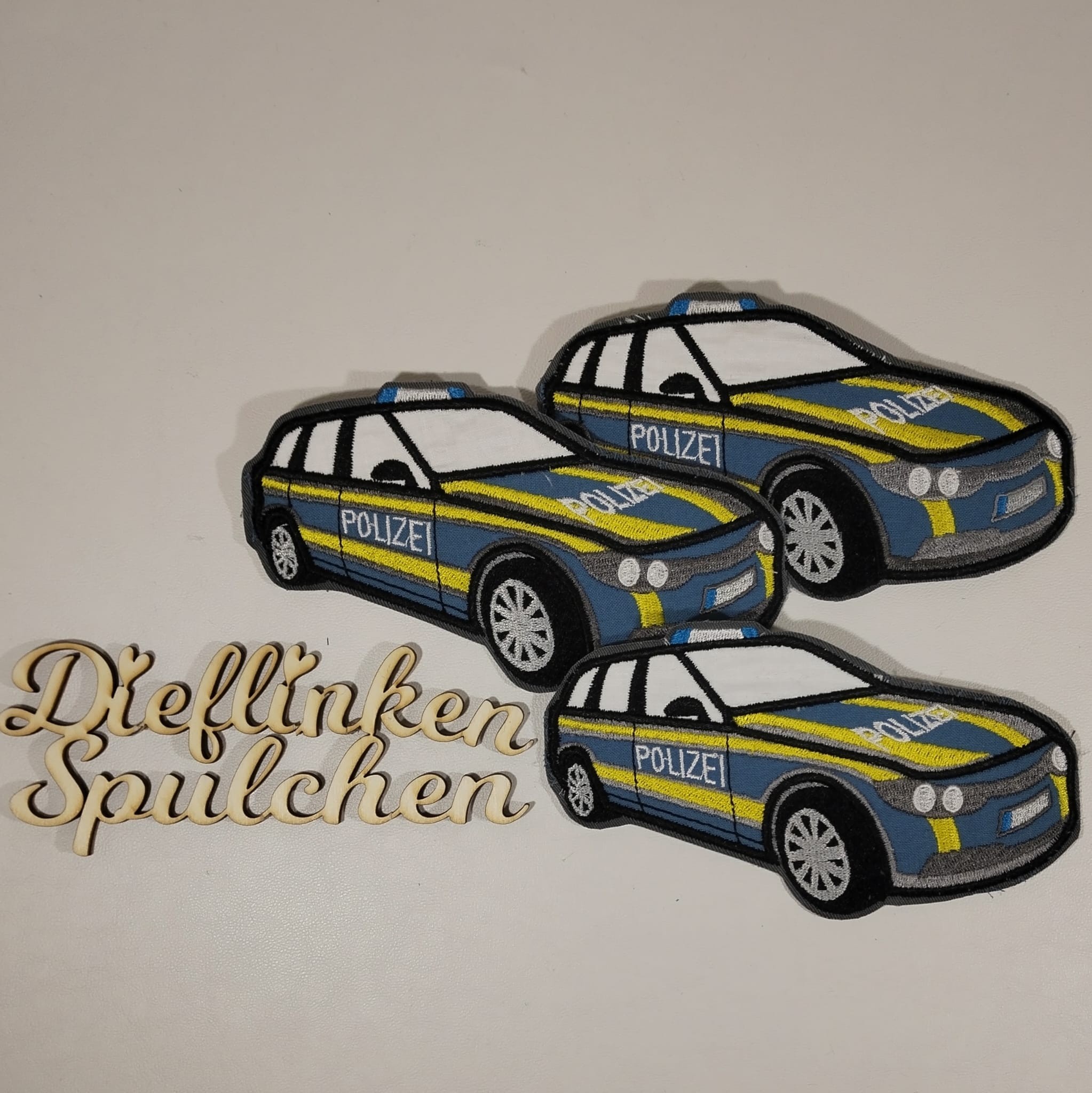 Stickdatei Applikation Polizeiauto