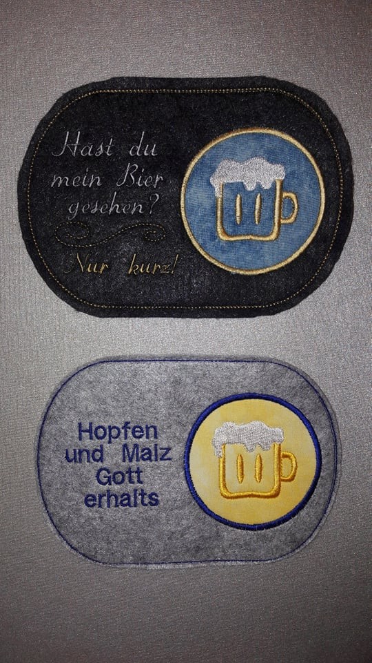 Stickdatei ITH MugRug Set Bier