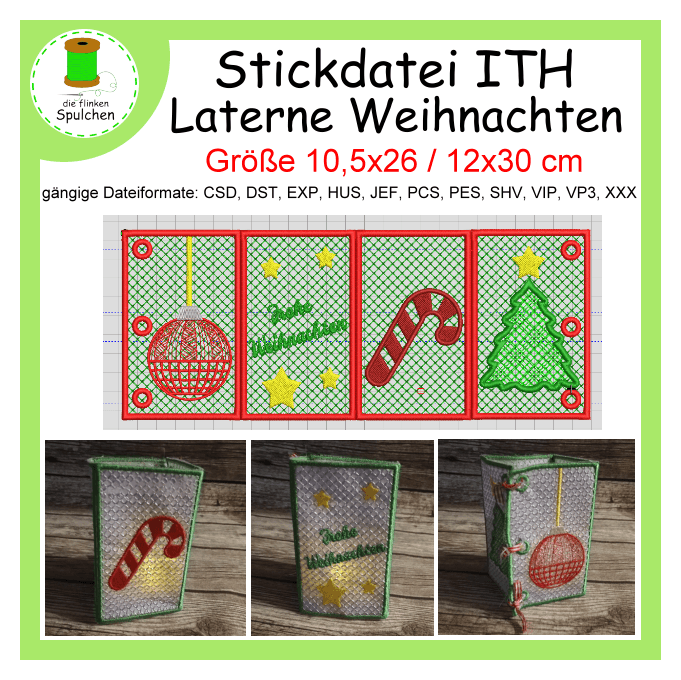 Stickdatei ITH Laterne Weihnachten