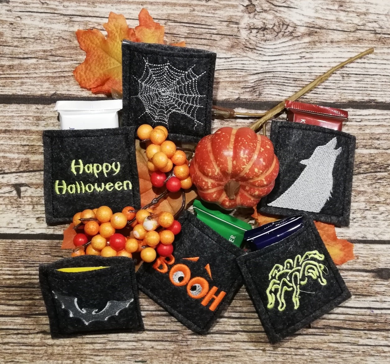 Stickdatei ITH quadratische Schoko Verpackung Halloween