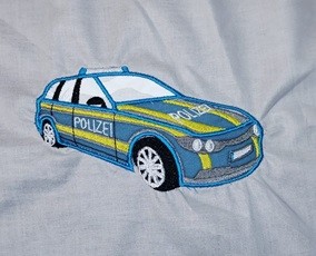 Stickdatei Applikation Polizeiauto