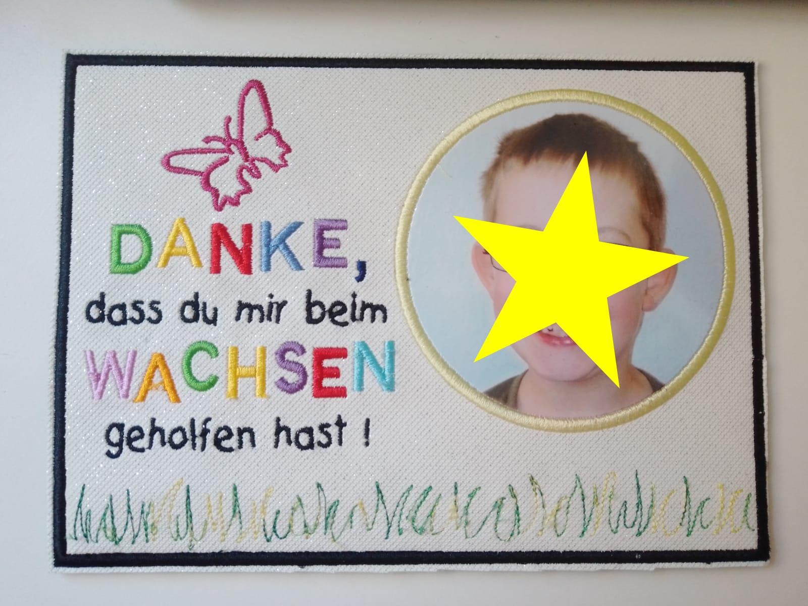 Stickdatei ITH MugRug Danke / Abschied