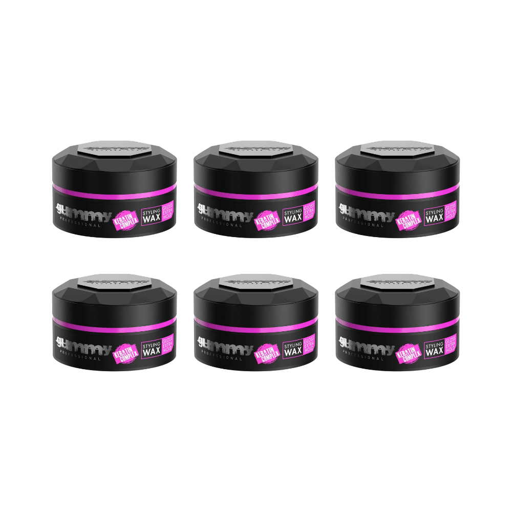Gummy Gloss Extra Hold Haarwachs 150 ml - Sparset - 6er Set