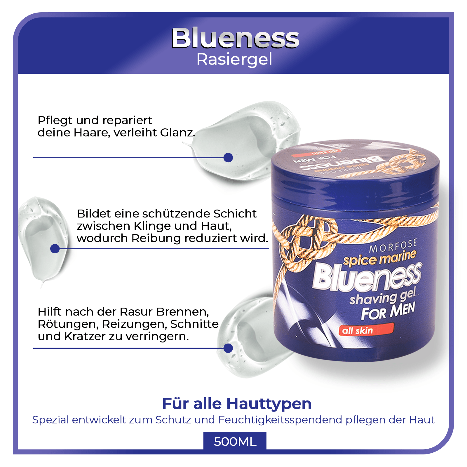 Morfose Blueness Spice Marine Rasiergel 500 ml
