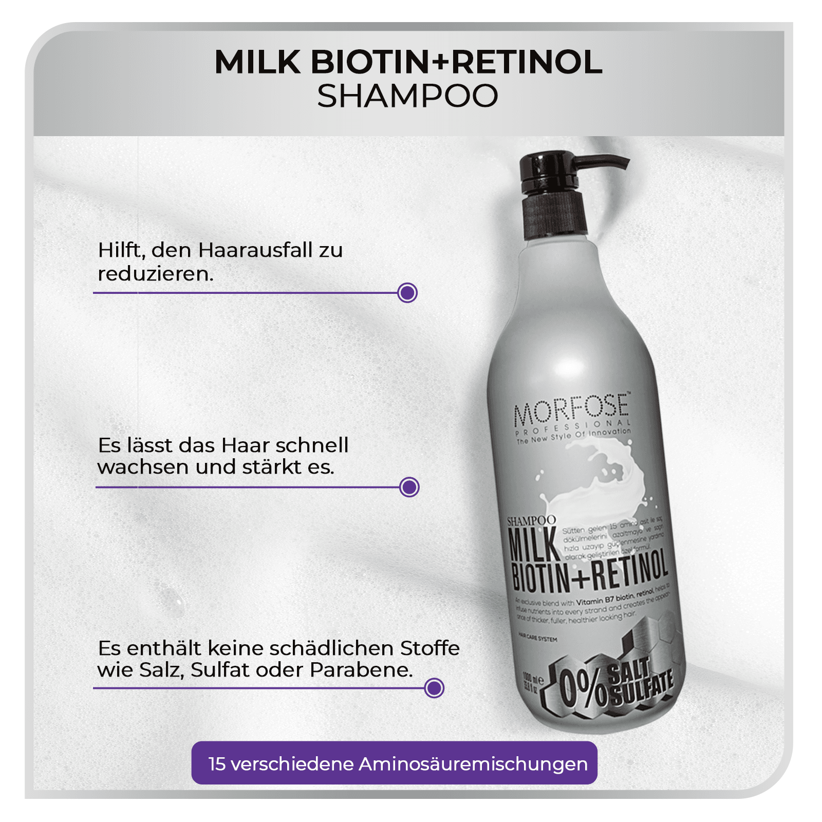 Morfose Milk Biotin & Retinol Shampoo 1000 ml