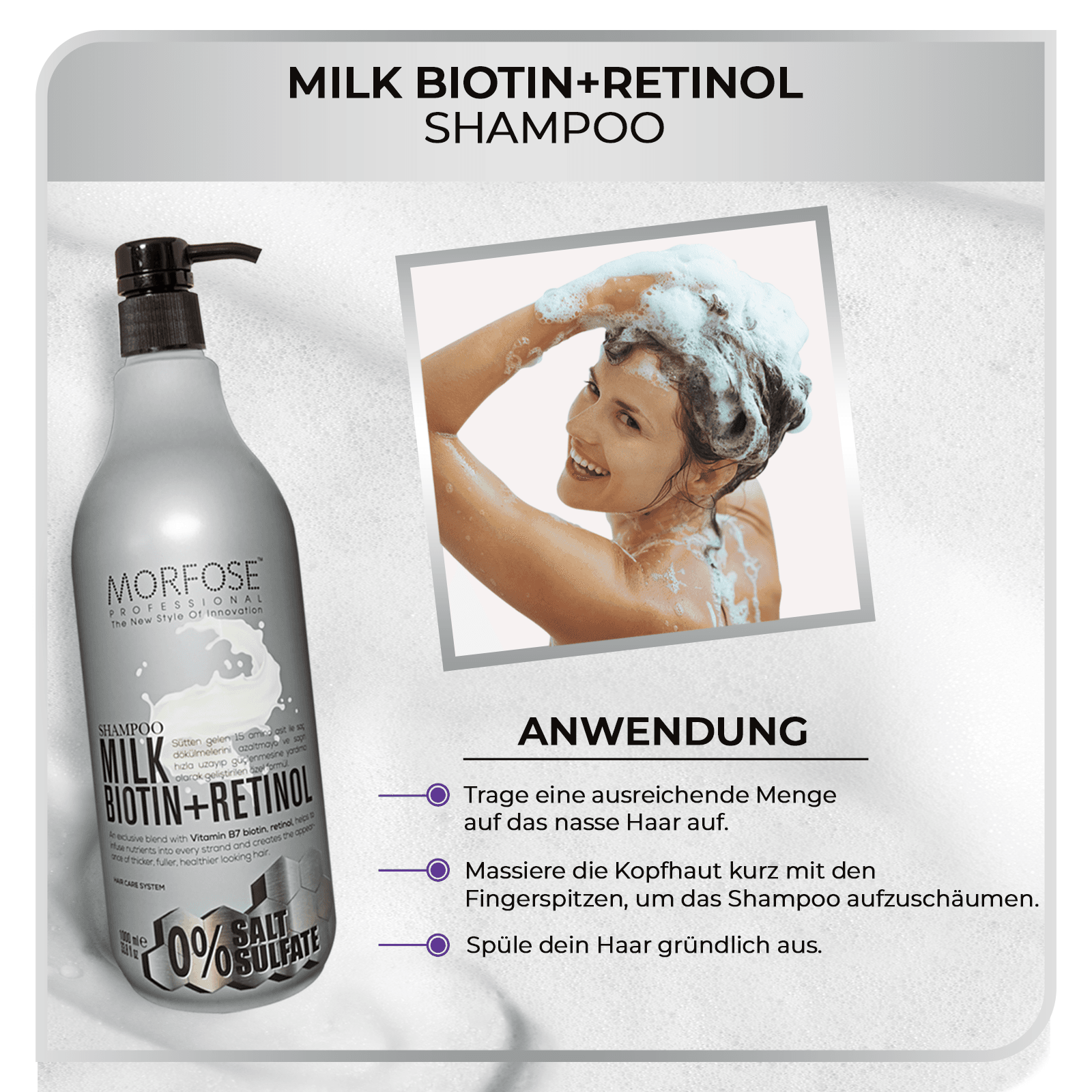 Morfose Milk Biotin & Retinol Shampoo 1000 ml