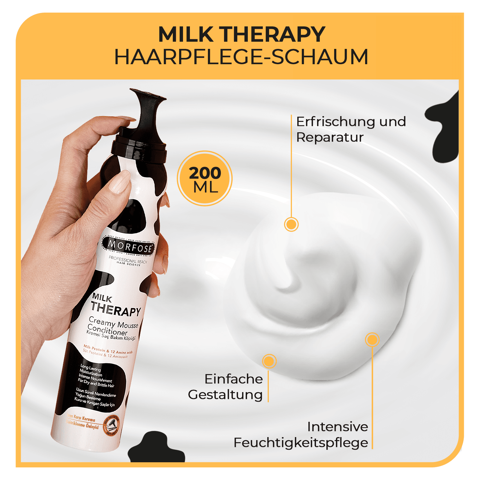 Morfose Milk Therapy Hair Creamy Mousse Conditioner 200 ml