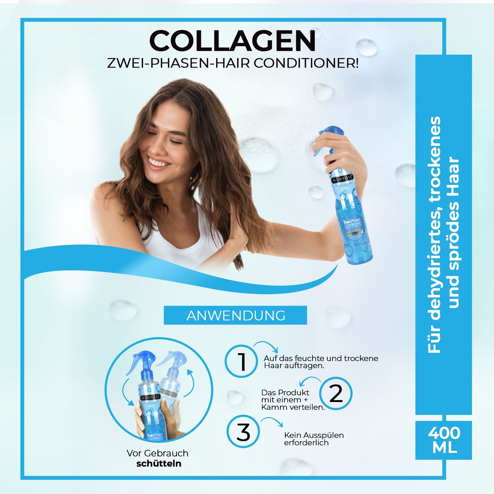 Morfose Collagen 2 Phase Hair Conditioner Spray 400 ml