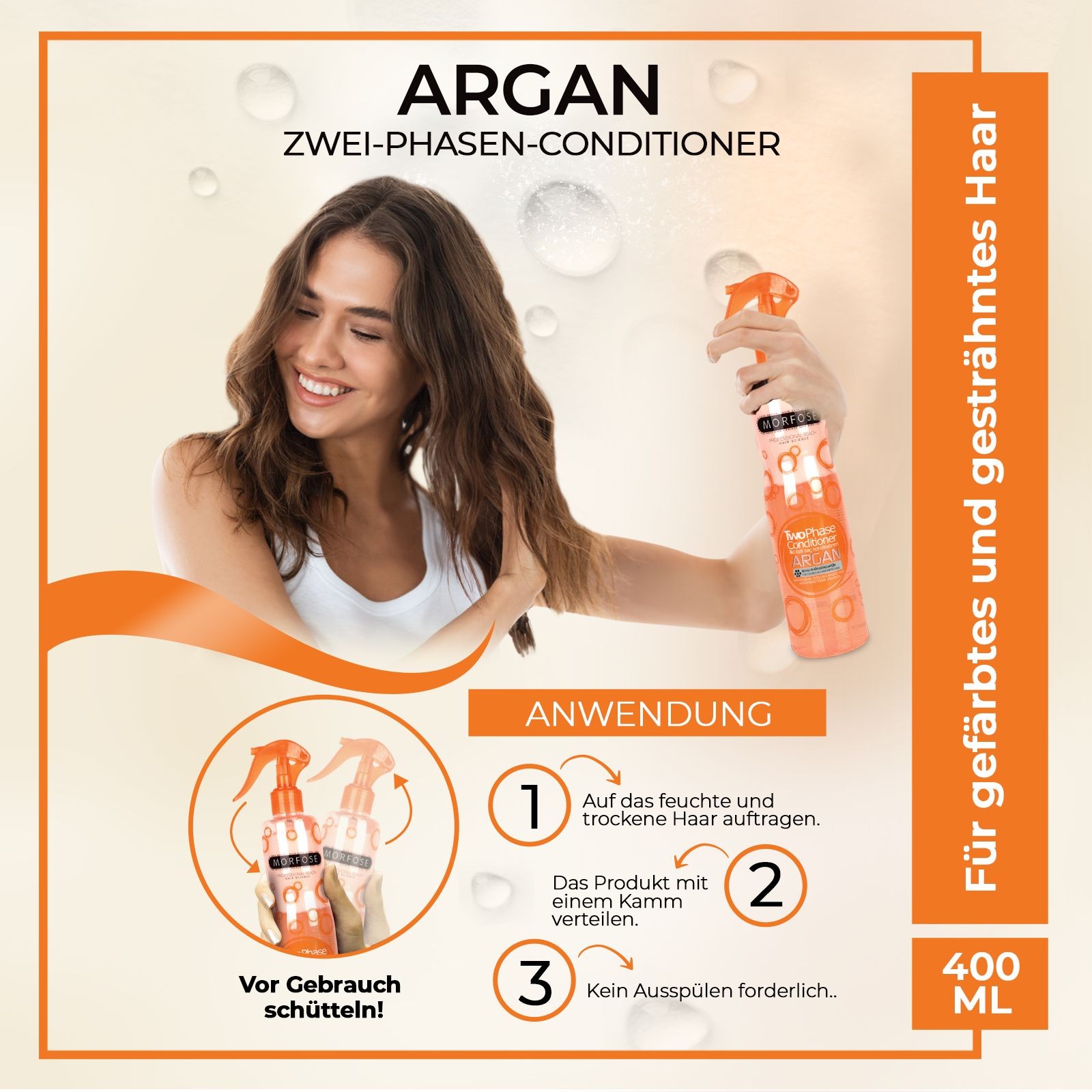 Morfose Argan 2 Phase Hair Conditioner Spray 400 ml