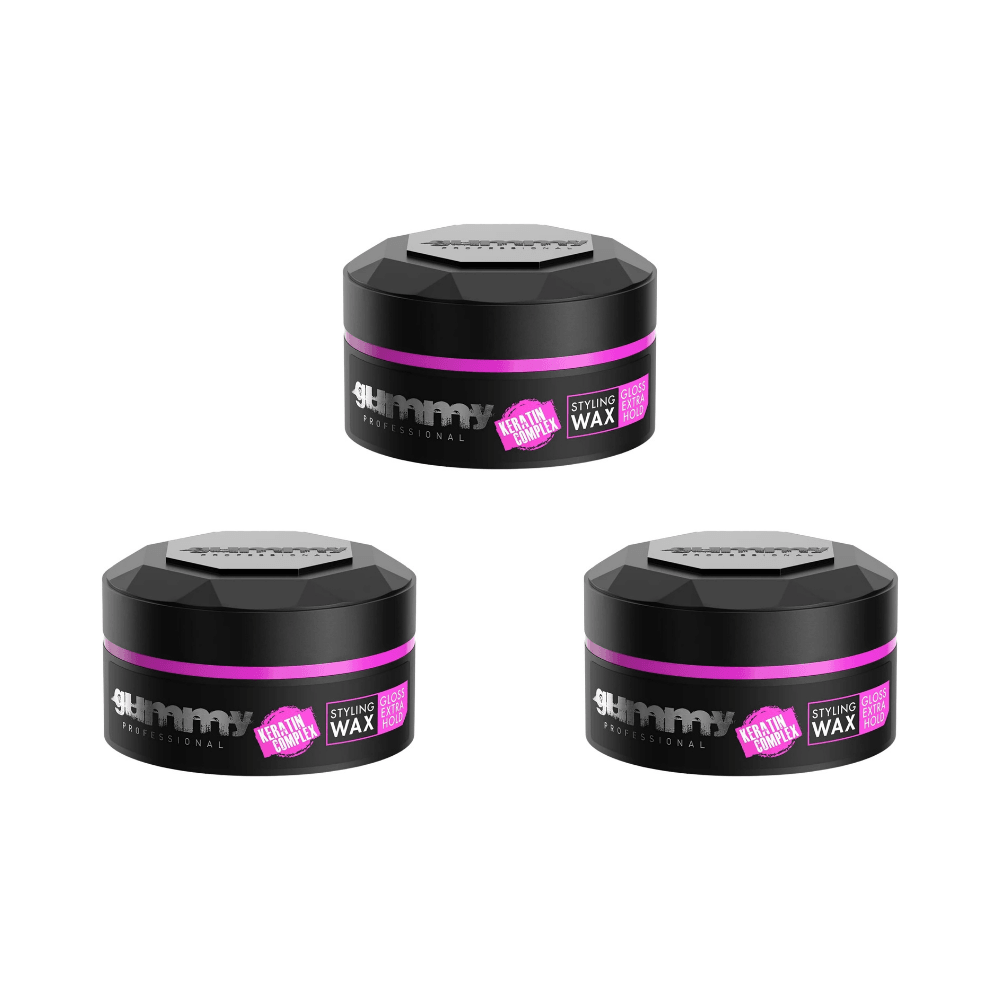 Gummy Gloss Extra Hold Haarwachs 150 ml - Sparset - 3er Set