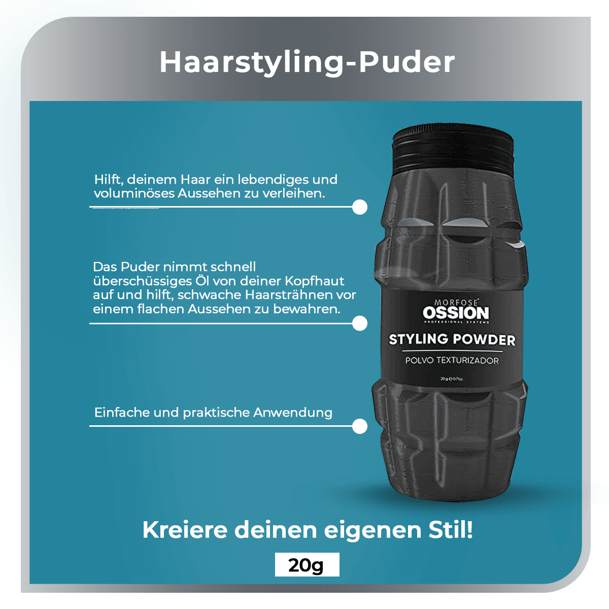 Morfose Ossion Premium Barber Line Hair Styling Powder Haarwachs 20 g