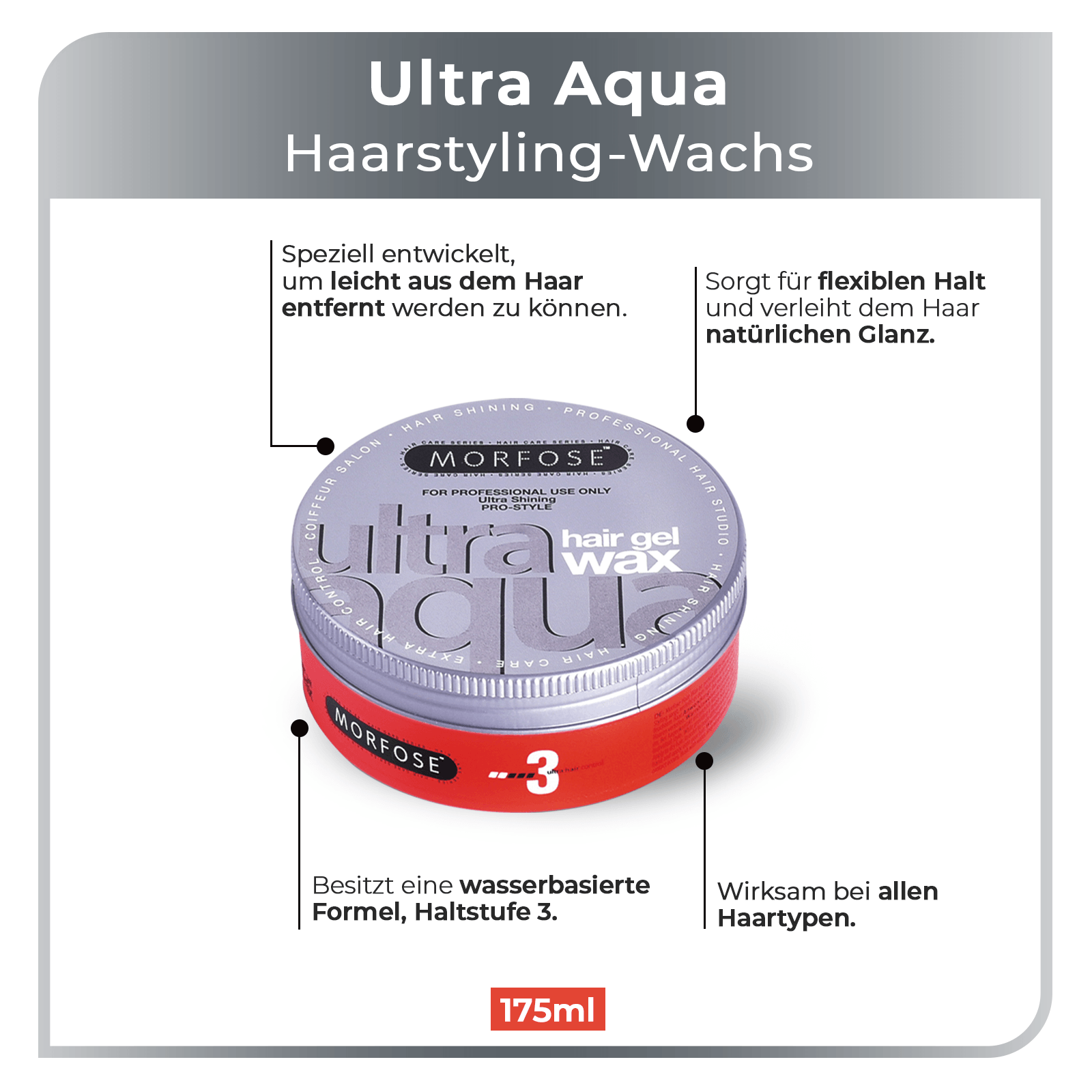 Morfose Ultra Aqua Gel Haarwachs 175 ml