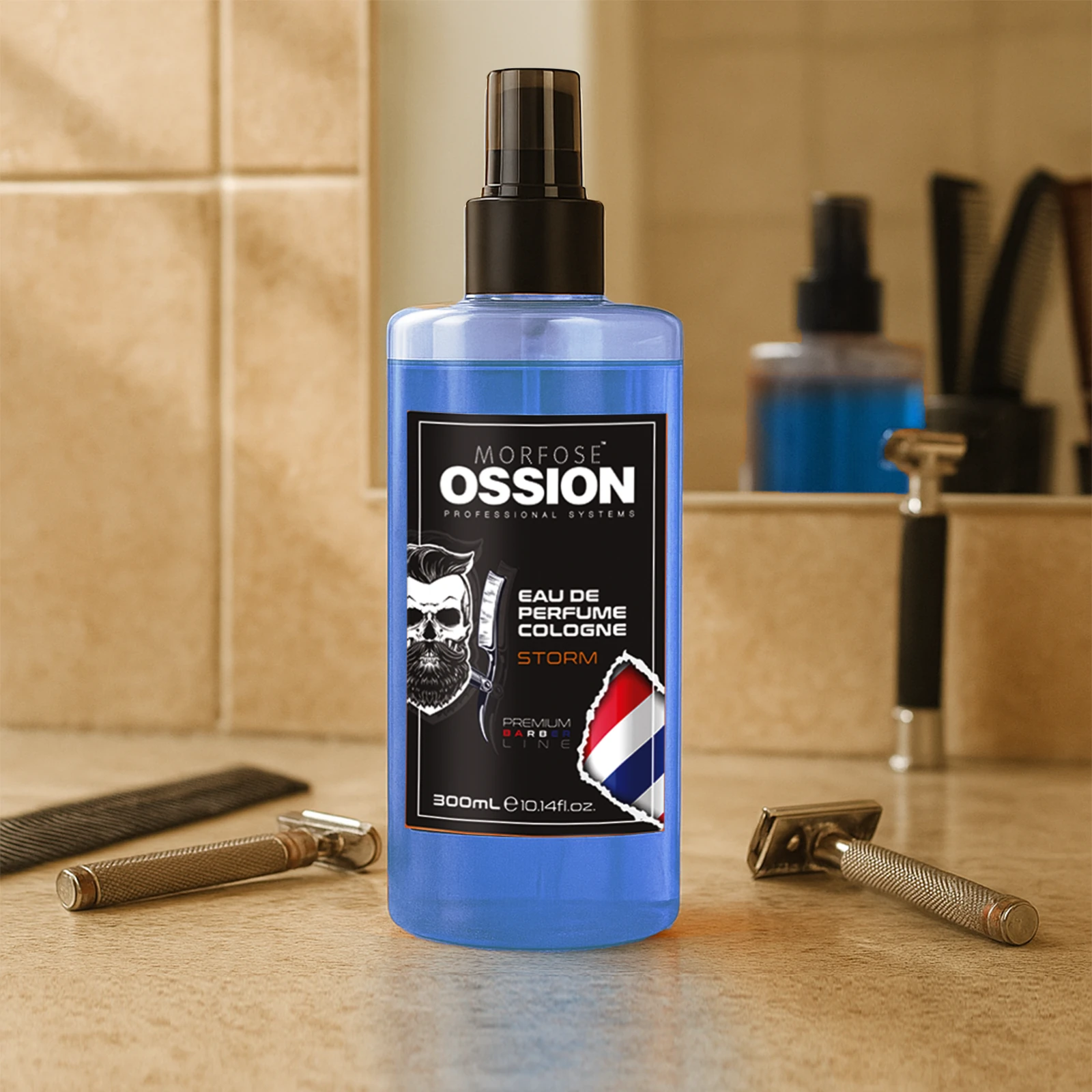 Morfose Ossion Premium Barber Line Eau De Cologne Spray Wave 300 ml