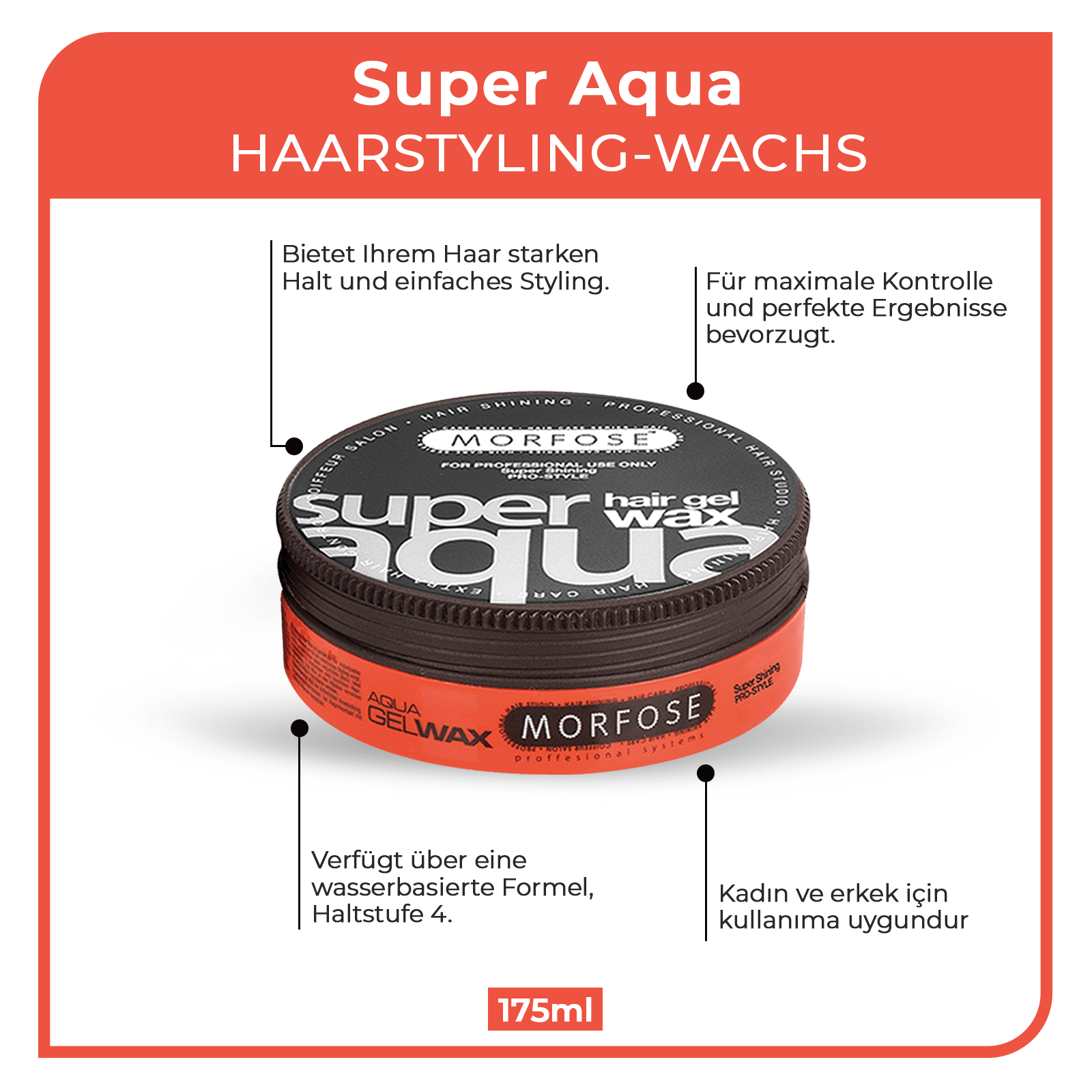 Morfose Super Aqua Gel Haarwachs 175 ml