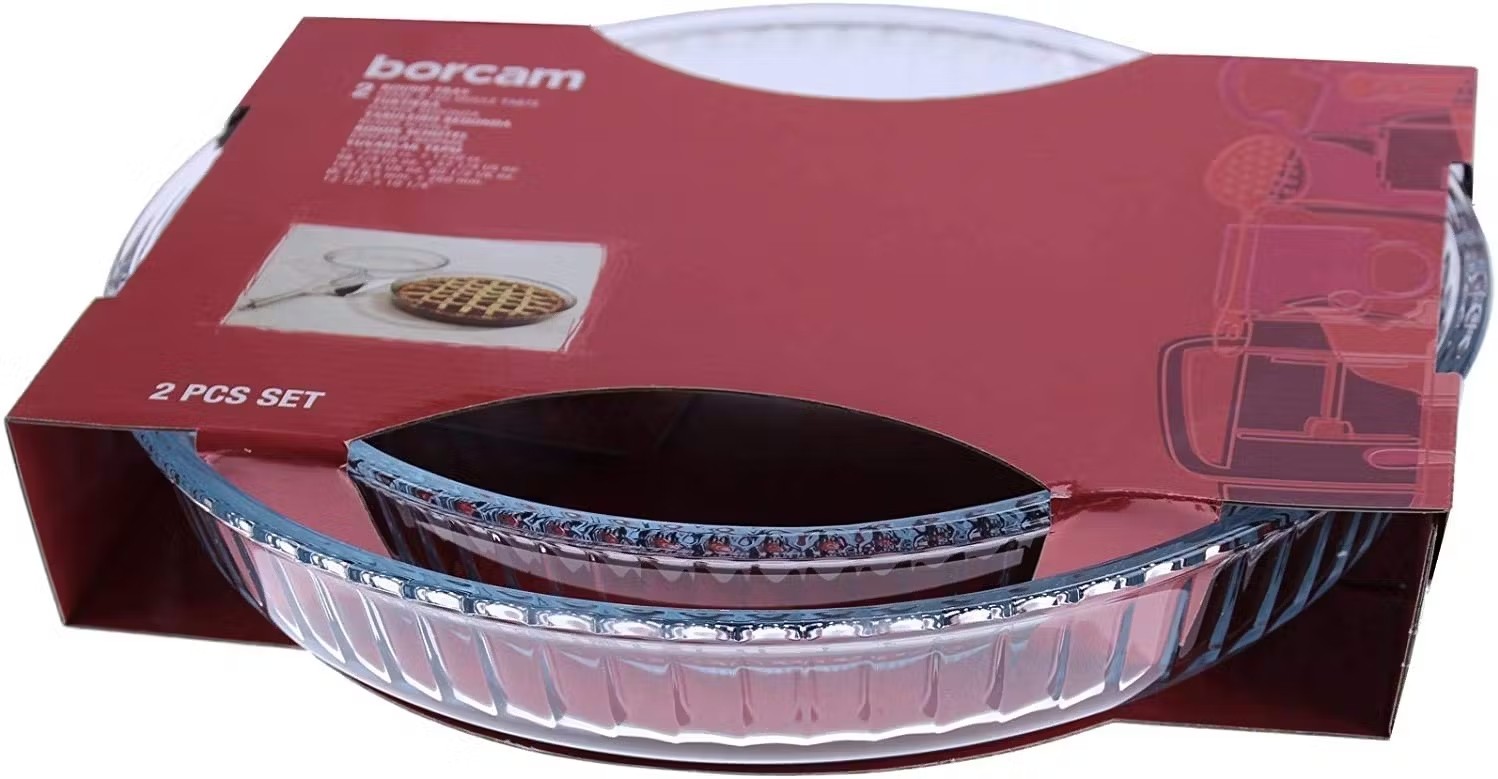 BORCAM 159022 Glas Auflaufform 2er Set – 1,7 L + 3,0 L – Hitzebeständig bis 300°C