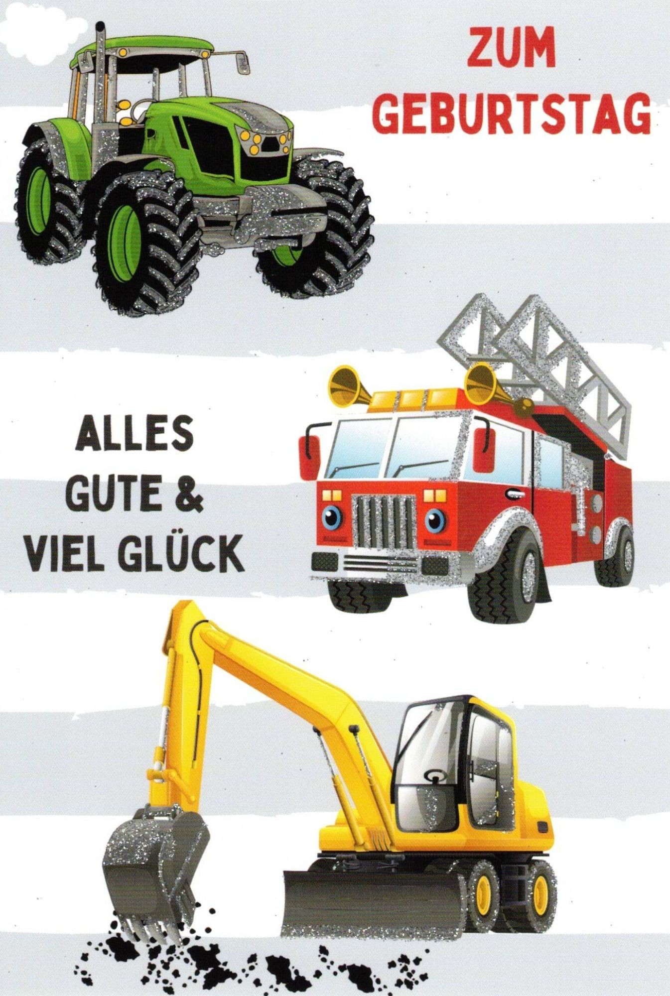 Traktor, Feuerwehr und Bagger