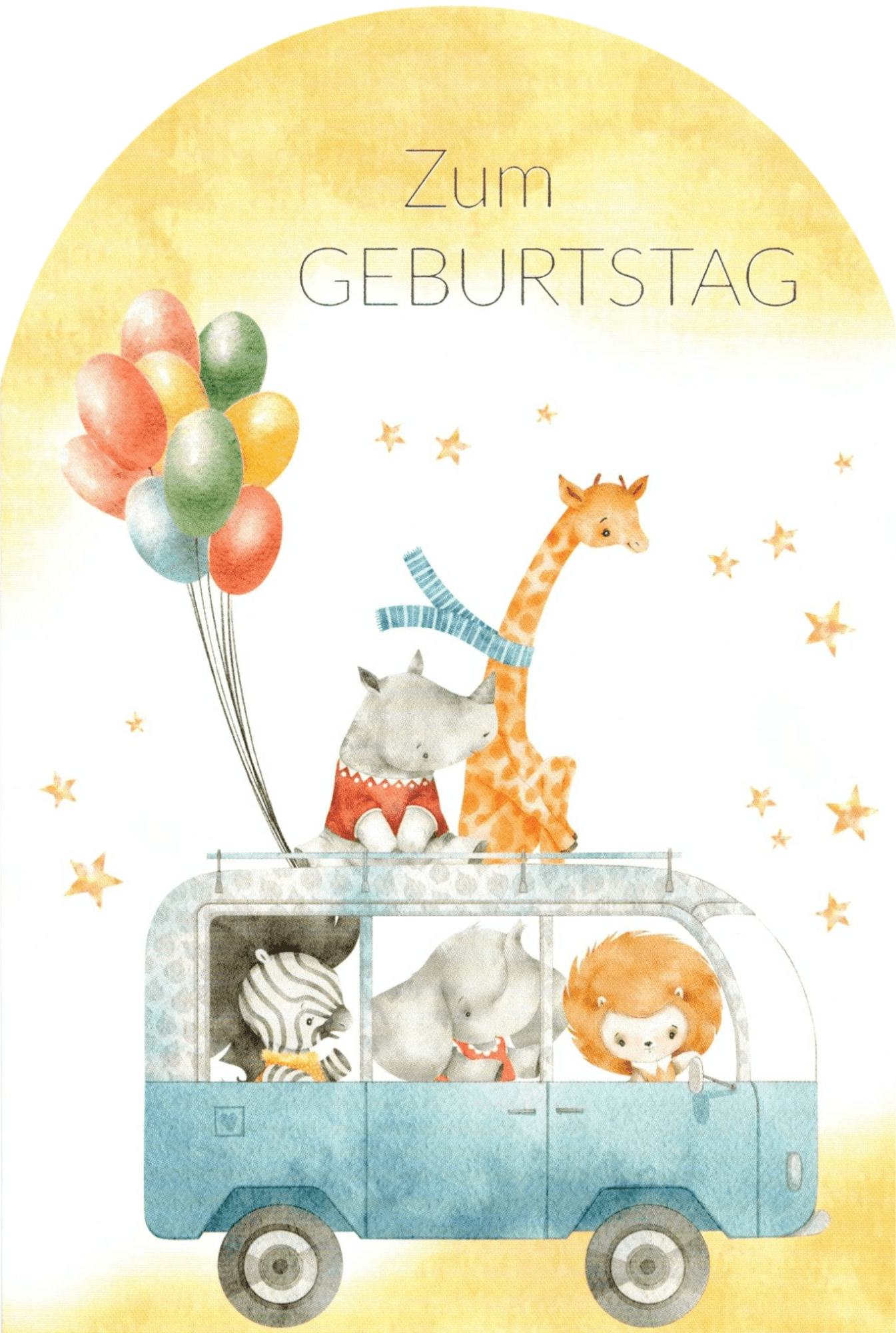 Kindergeburtstagskarten – Bunte Klappkarten mit Umschlag