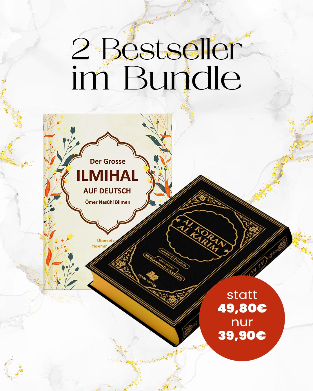 Bundle: Koran (Deutsch–Arabisch, Leder Schwarz-Gold) + Der große Ilmihal – Ayde Verlag