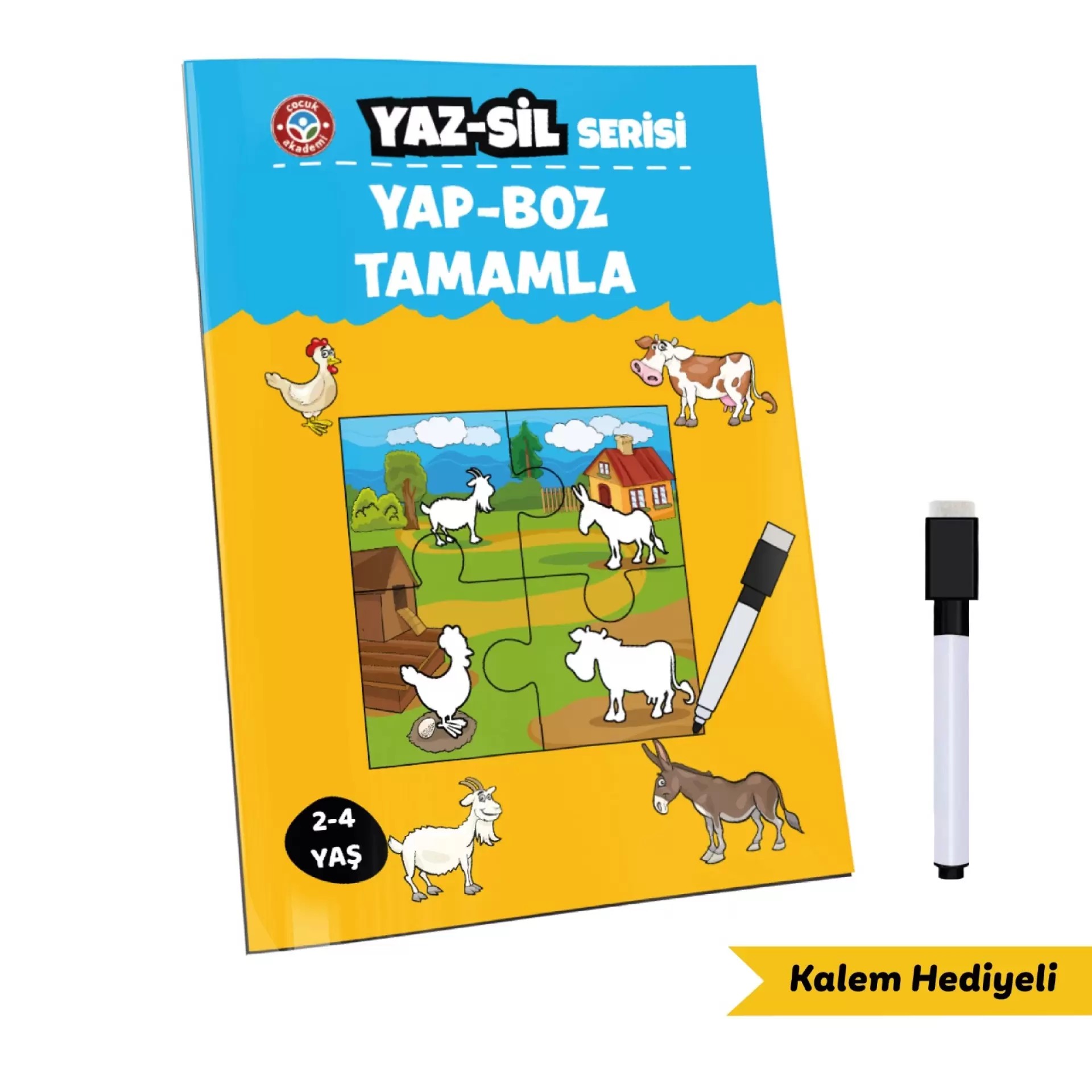 Çocuk Akademi – Yaz-Sil Serisi: Yap-Boz & Tamamlama | Silinebilir Aktivitätsbuch (3–6 Jahre)