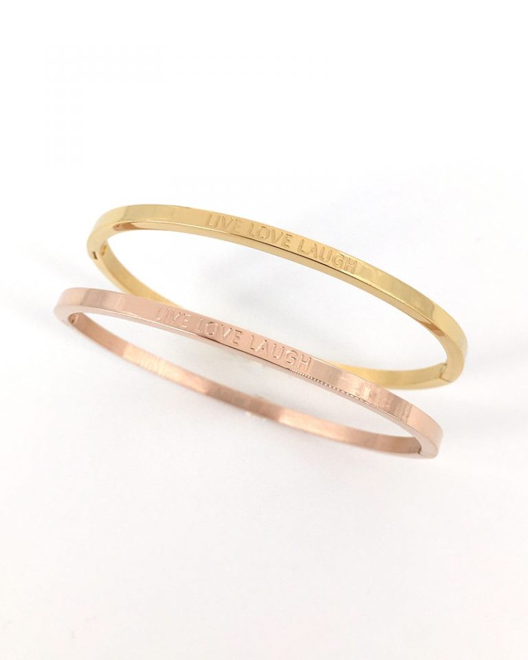 Mantra Armband Bracelet Sprucharmband "Live Love Laugh" mit Clipverschluss