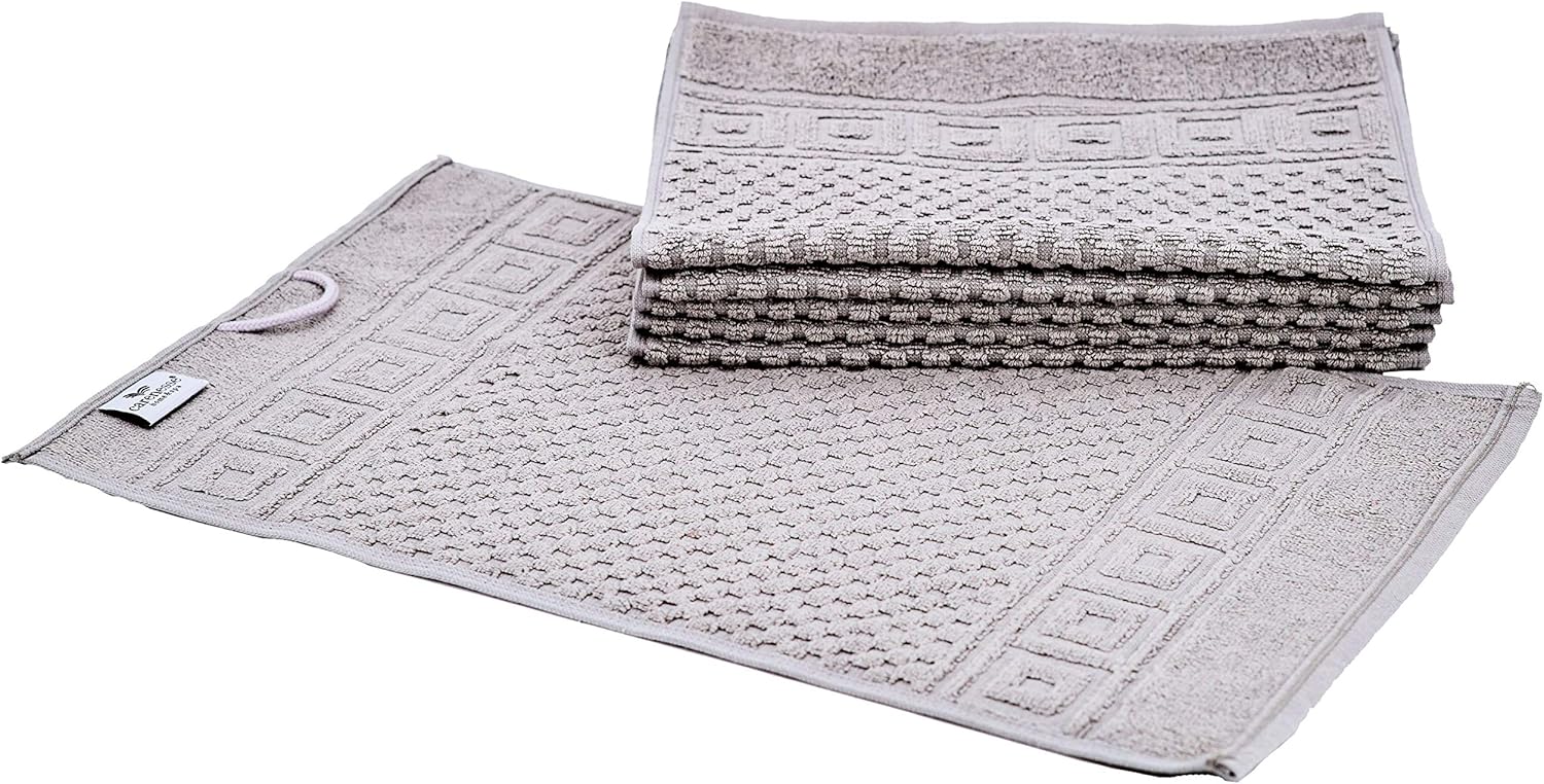 6x Gästehandtuch WAFFEL 30x50 cm grau I Hotelqualität 100% Baumwolle Zwirnfrottier