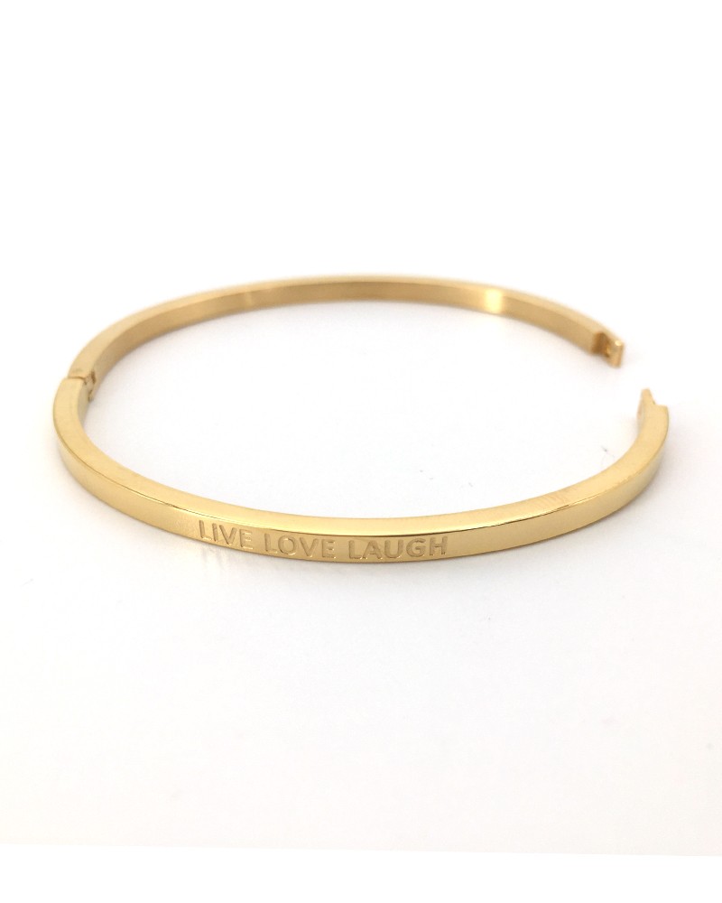 Mantra Armband Bracelet Sprucharmband "Live Love Laugh" mit Clipverschluss