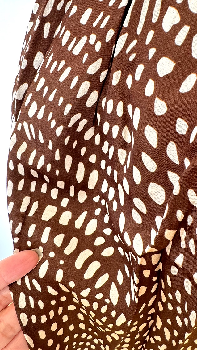 Träger Kleid Neckholder bodenlang Leo-Look braun Einheitsgröße 36-42 (ohne Gürtel)