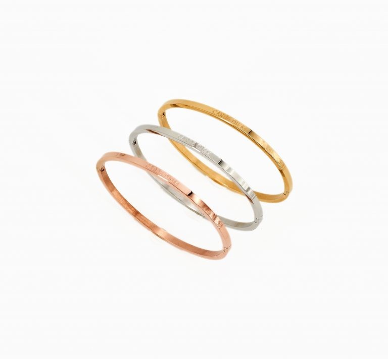 Mantra Armband Bracelet Sprucharmband "Carpe diem" mit Clipverschluss