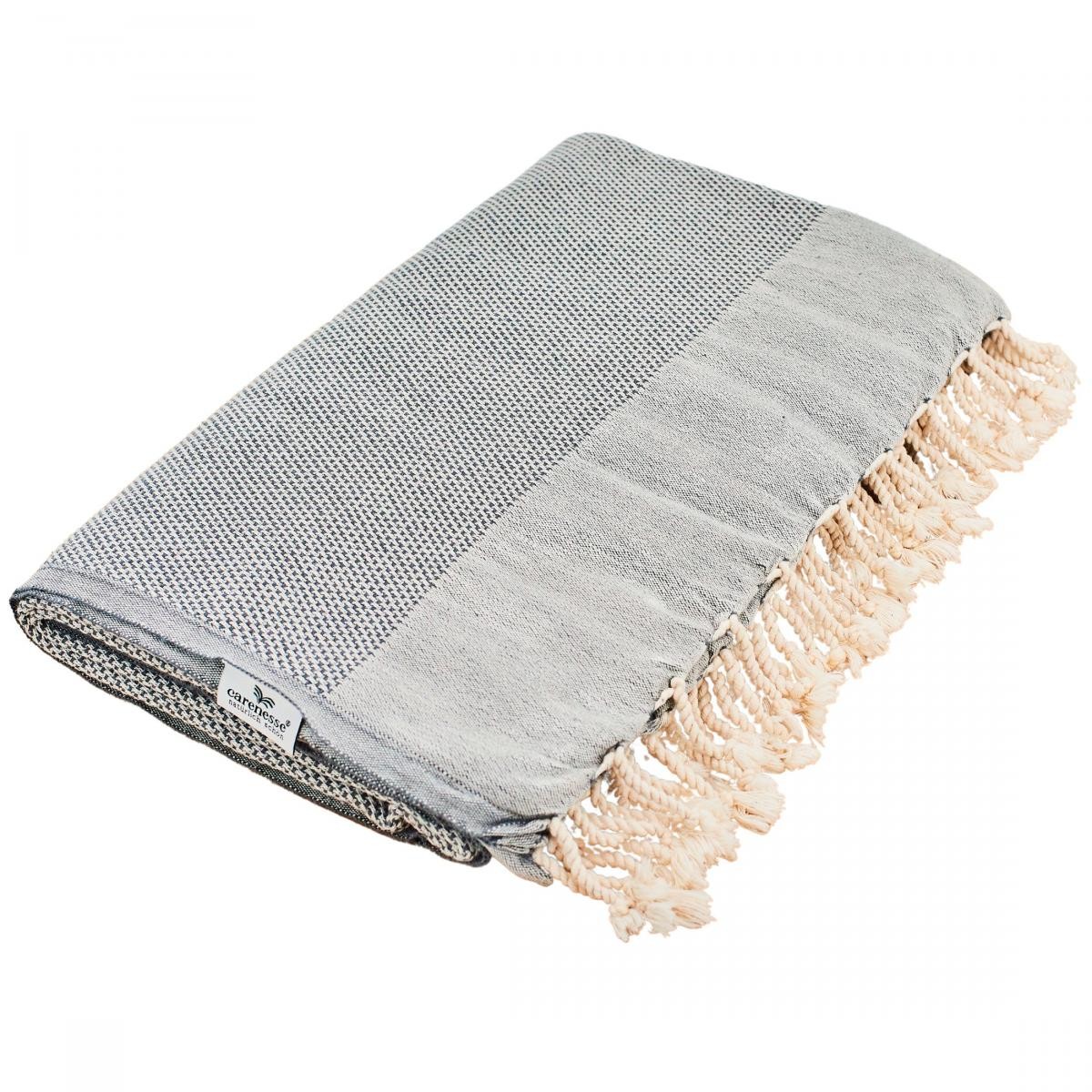 Tagesdecke FAVO grau-blau Queen Size 200 x 240 cm Plaid Überwurf Bett & Sofa Pepita Muster