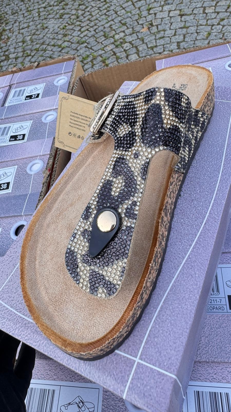 Sandale Beige Leo Zehensandale