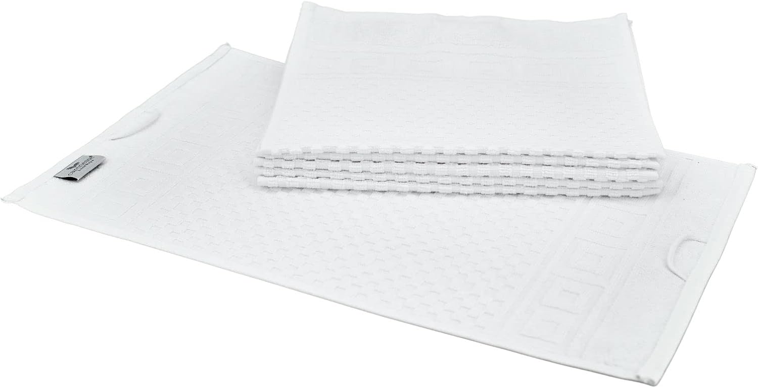 6x Gästehandtuch WAFFEL 30x50 cm weiß I Hotelqualität 100% Baumwolle Zwirnfrottier