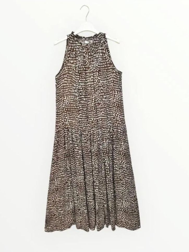 Träger Kleid bodenlang Leo-Look braun Einheitsgröße 38-42 
