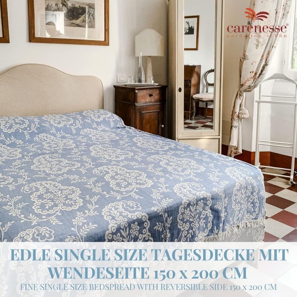 Tagesdecke PAISLEY rot 150 x 200 cm Single Size Wohndecke Überwurf Bett & Sofa 100% Baumwolle