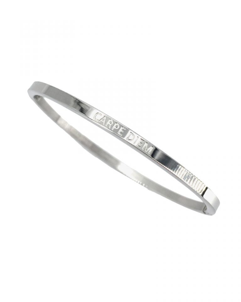 Mantra Armband Bracelet Sprucharmband "Carpe diem" mit Clipverschluss