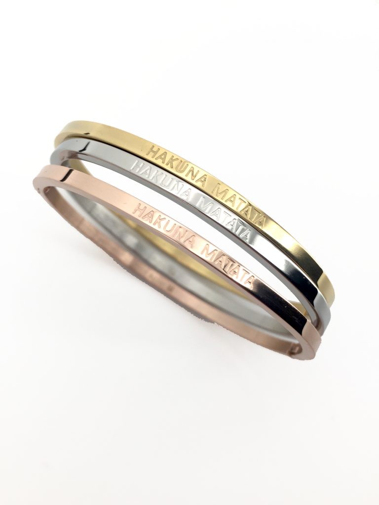 Mantra Armband Bracelet Sprucharmband "Hakuna matata" mit Clipverschluss 