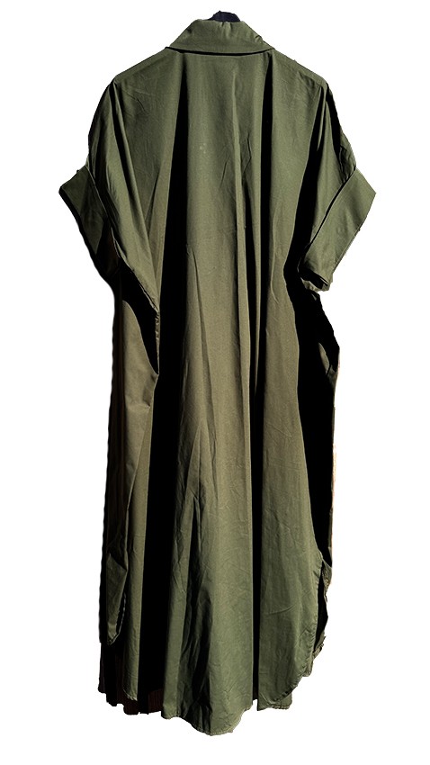 Hemd-Blusen-Kleid mit dekorativen Straß-Knöpfen, dunkelgrün, Einheitsgröße 38-44