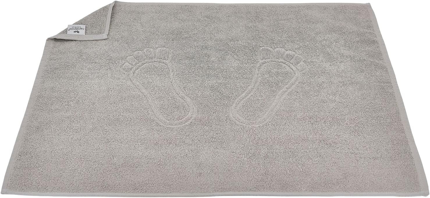 2x Badvorleger BASIC 50x70 cm grau 100% Baumwolle Badematte Badteppich Duschvorleger