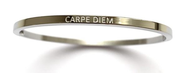 Mantra Armband Bracelet Sprucharmband "Carpe diem" mit Clipverschluss