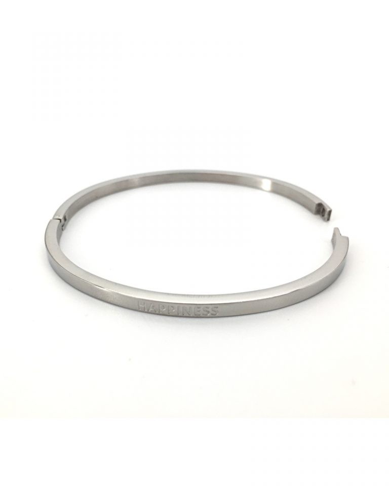 Mantra Armband Bracelet Sprucharmband "Happiness" mit Clipverschluss 