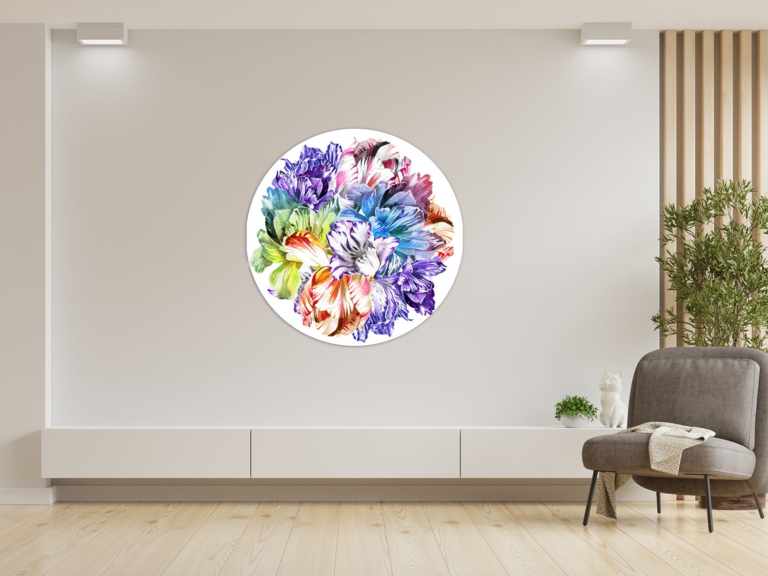 Alu-Dibond Wandbild "Primavera" rund