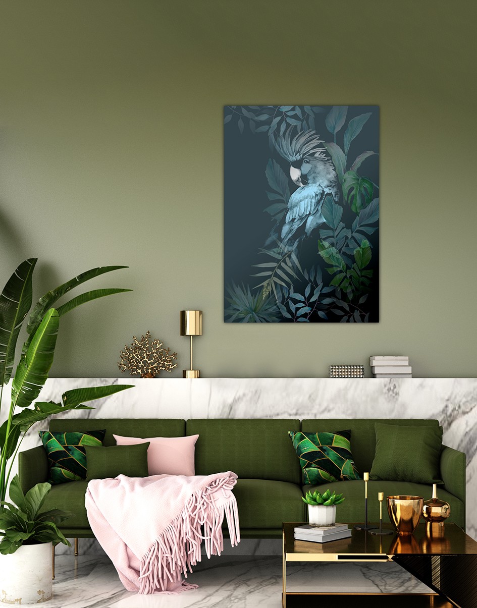 Alu-Dibond Wandbild "Blue Kakaduu"