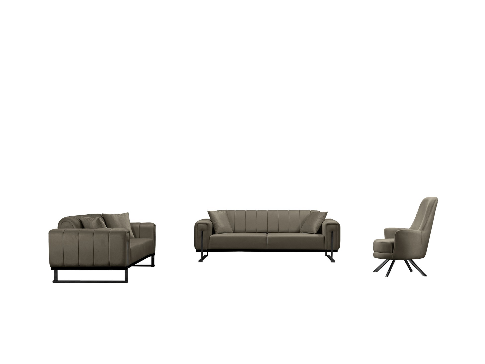 Elegance Couchgarnitur Spar Set in 6 versch. Farben und 3 Kufen-Farben image