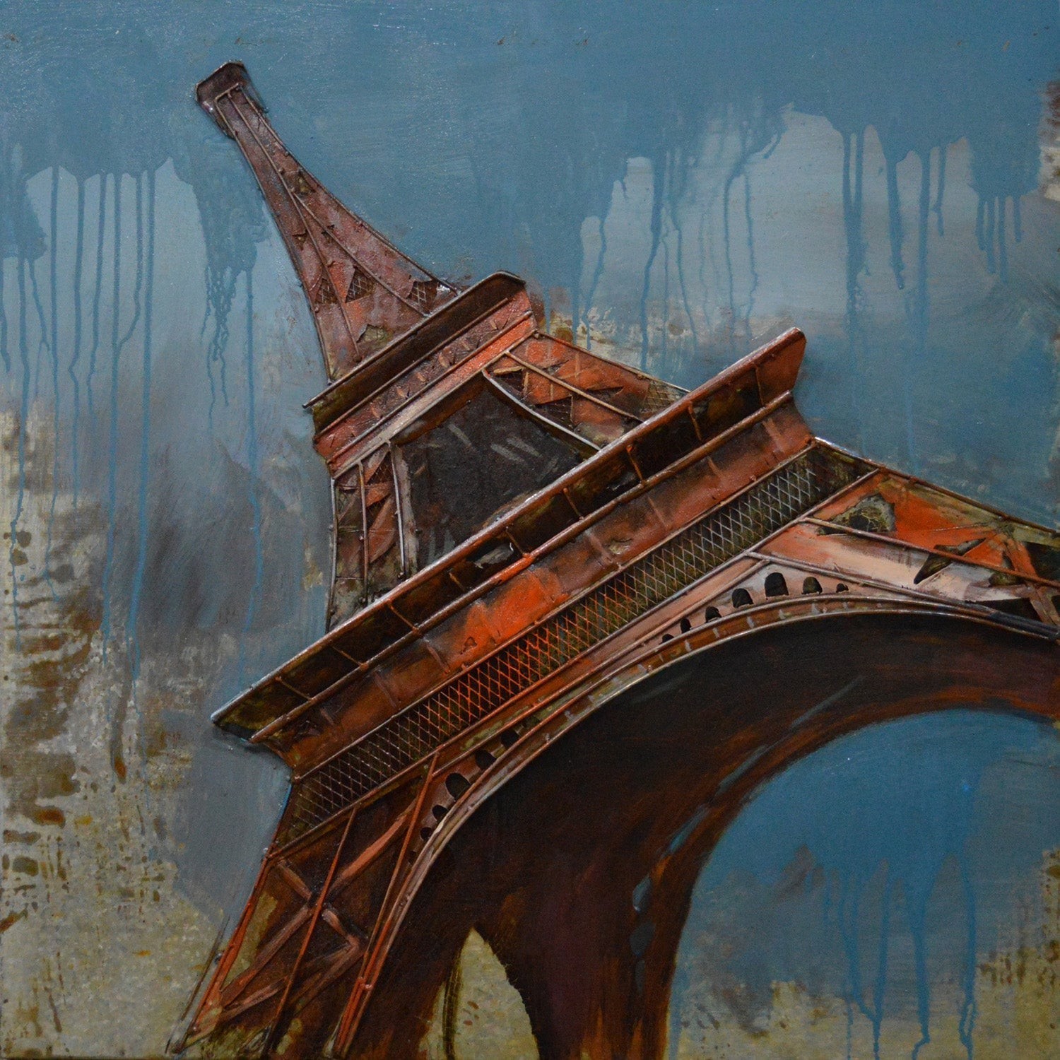 Metall Wandbild Eiffelturm II 80cm x 80cm image