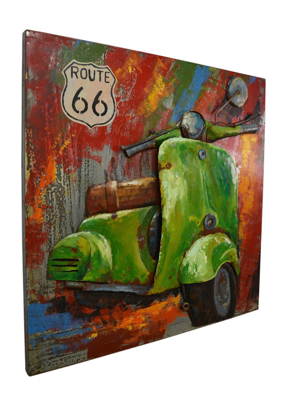 Metall Wandbild Motorroller 80cm x 80cm
