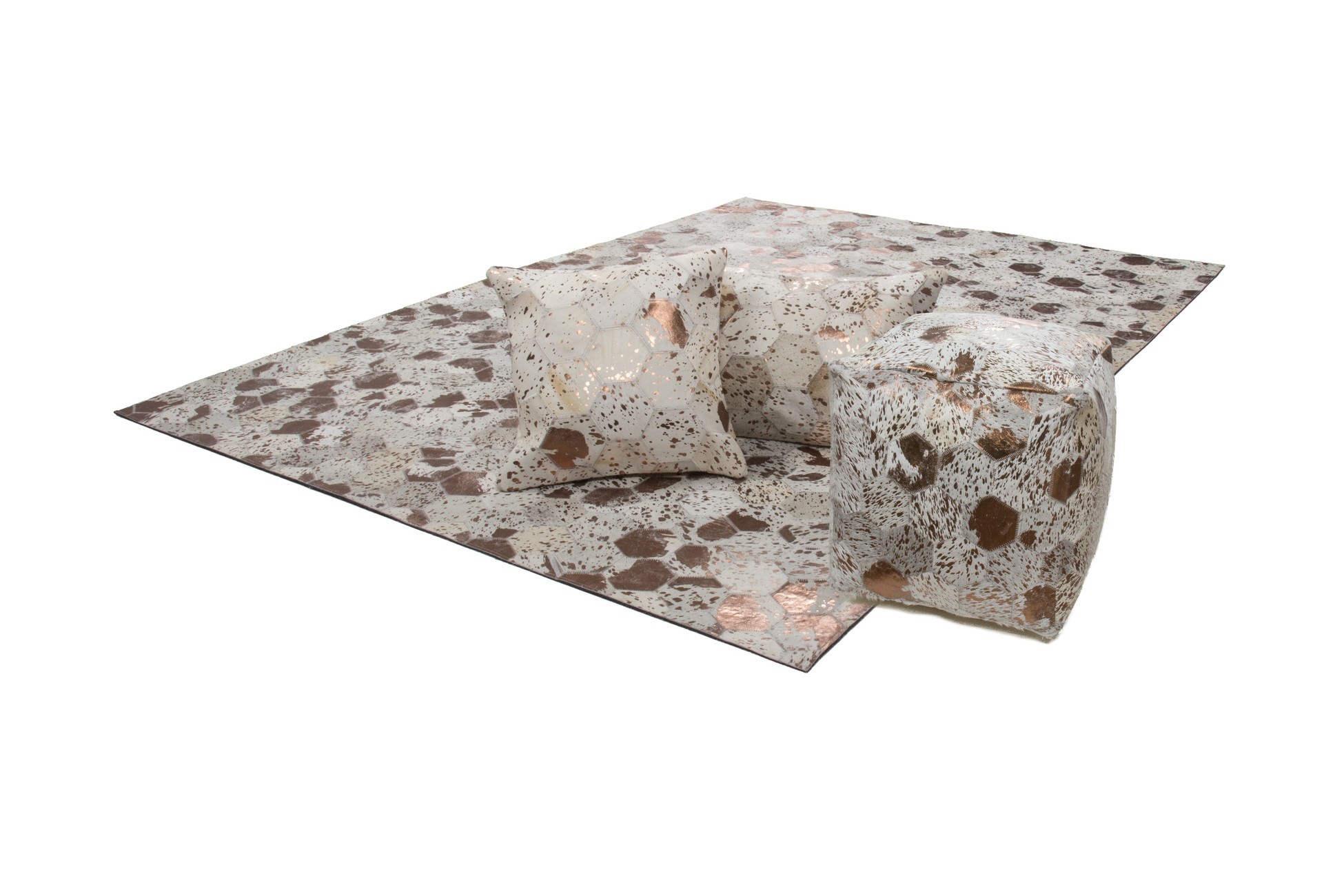 Spark Pouf 210 Elfenbein / Chrom 45cm x 45cm