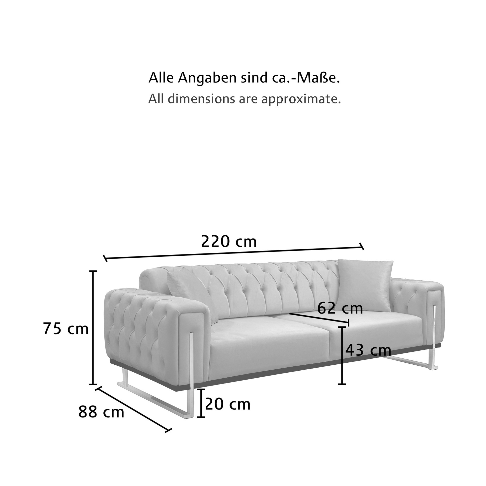 Couch 3-Sitzer Harmonie un Versch. Farben