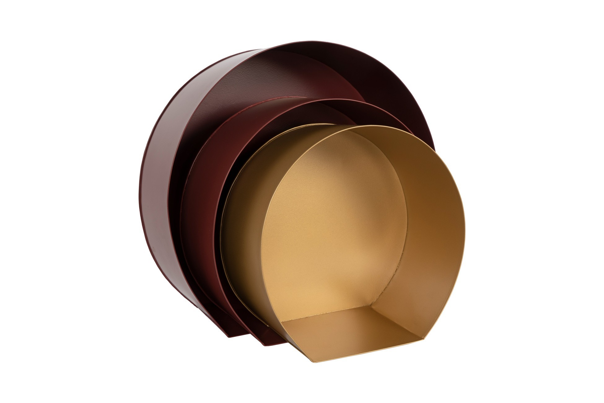 Wandregal-Set Triple 125 3er-Set Dunkelrot / Bordeaux / Gold