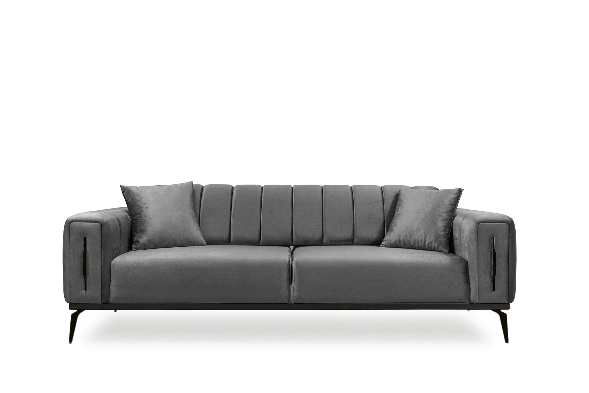 Sofagarnitur Couchgarnitur IRON in 3 Verschiedene Fuß-farben und 6 versch. Samtstoff-farben image